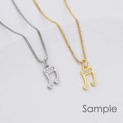 24K Gold Filled Music Note Charm, Music Note Pendant, Music Necklace, DIY, 15x8mm, CP411