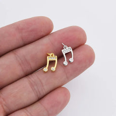 24K Gold Filled Music Note Charm, Music Note Pendant, Music Necklace, DIY, 15x8mm, CP411