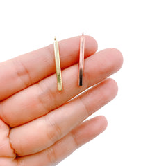 Dainty Necklace Vertical Bar Necklace, 24K Gold Filled Bridesmaid Gift, Engraved Jewellery Gift For Her, Mothers Day Gift 27x3mm, CP046A