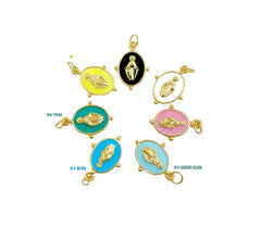 18K Gold Filled Enamel Virgin Mary Charm, Our Lady Of Guadalupe, Virgin Mary Pendant for Necklace Bracelet Jewelry Making, 19x13mm, CP882