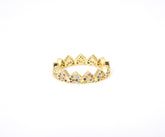 Multiple Hearts CZ Micro Pave Ring, Adjustable Ring, Resizable, 23x4mm, RG001