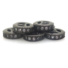 22K Gold Filled CZ Micro Pave Rondelle Spacer Beads SP033