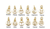 18K Gold Filled Filled Zodiac Sign Necklace, Gold Zodiac Necklace, Gold Zodiac Charm, Zodiac Bracelet, Zodiac Pendants, DIY, 9x7mm, CP402