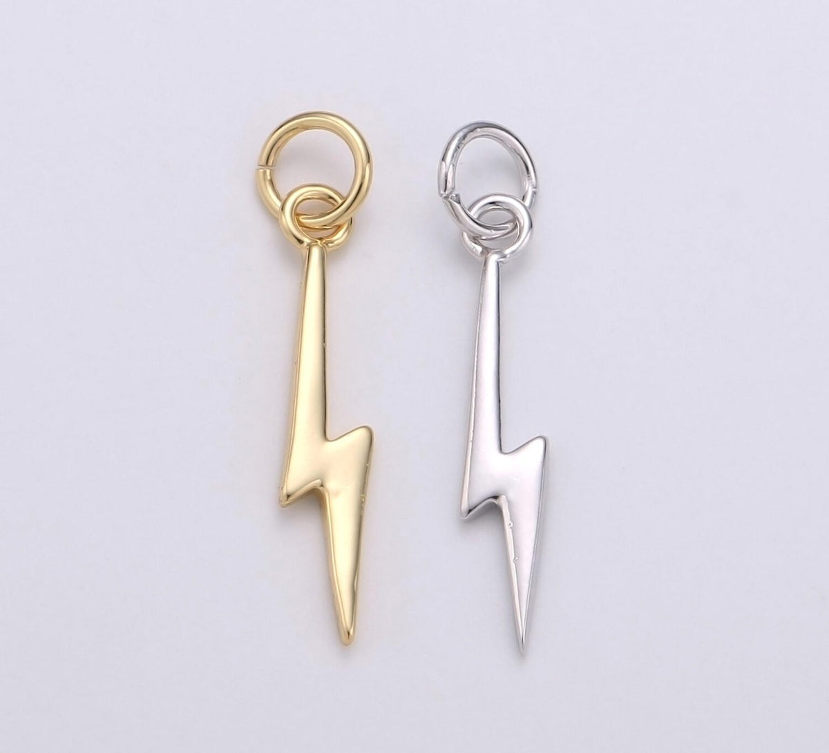 18K Gold Filled Lightning Charms, Dainty Lightning Charms, Lightning Charm, Bracelet Necklace Charms, Lightning Bolt Charm, 20x4mm, CP1117