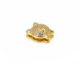 24K Gold Filled Pig Slider Bead CZ Micro Pave, Pig Bead, Pig Charm, Slider Beads, Slider Charms, Bead Bracelet, Cubic Zirconia, 17x13mm, BD001