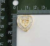 24K Gold Filled Heart Slider Beads CZ Micro Pave, Heart Beads, Slider Beads, Slider Charms, Bead Bracelet, Cubic Zirconia, 20x19mm, BD005