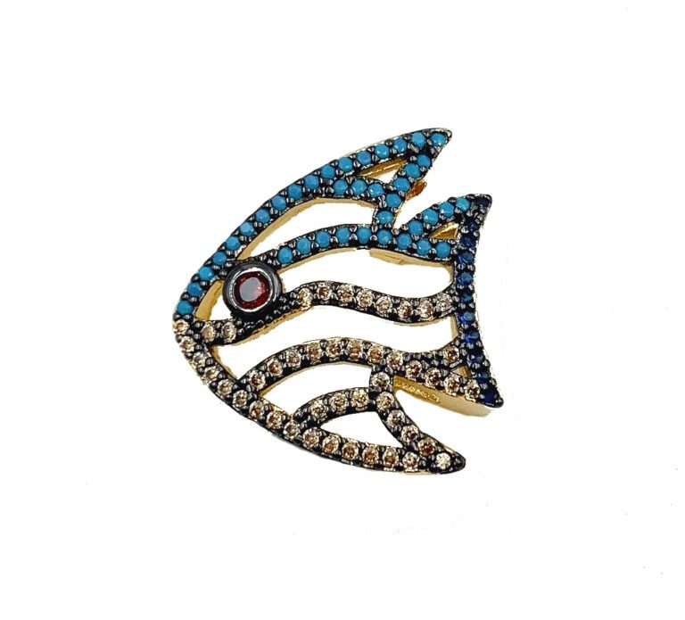 24K Gold Filled Fish Bead, Angel Fish Colored CZ Micro Pave Bead, Spacer Beads, Metal Beads, Cubic Zirconia, Beads, 13x10mm, 20x20mm, BD013