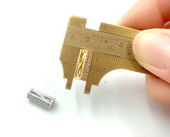 18K Gold Filled Tube Cubic Zirconia Micro Pave Bead, BD028