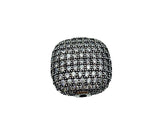 Antique Flat Square CZ Beads, Flat CZ Micro Pave Bead, Spacer Beads, Metal Beads, Large Hole Beads, Cubic Zirconia, 20x20mm, BD031