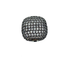 Antique Flat Square CZ Beads, Flat CZ Micro Pave Bead, Spacer Beads, Metal Beads, Large Hole Beads, Cubic Zirconia, 20x20mm, BD031