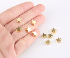 18K Gold Filled Star Bead, BD049