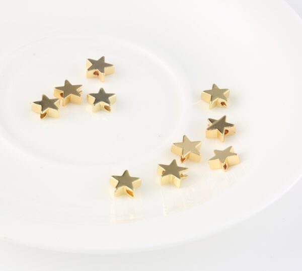 18K Gold Filled Star Bead, BD049