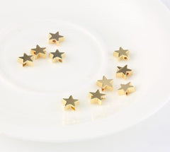 18K Gold Filled Star Bead, BD049