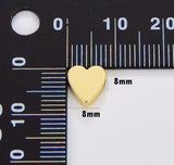 22K Gold Filled Plated Heart Bead, Shiny Gold Plated Heart Beads, Spacer Beads, 8mm Gold Heart Bead, BD050