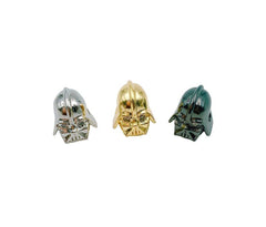 24K Gold Filled Darth Vader Head Bead, CZ Micro Pave Darth Vader Head Bead, Star Wars Gift, Paracord Bead, Cubic Zirconia, Beads, 12x12x11mm, BD058