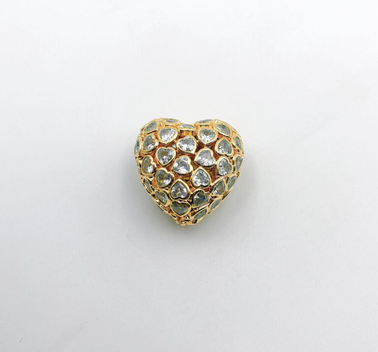 18K Gold Filled Heart Beads, Love Spacer Beads, Heart Beads for Necklace Bracelet for Valentine’s Jewelry Making, 28x26mm, BD085