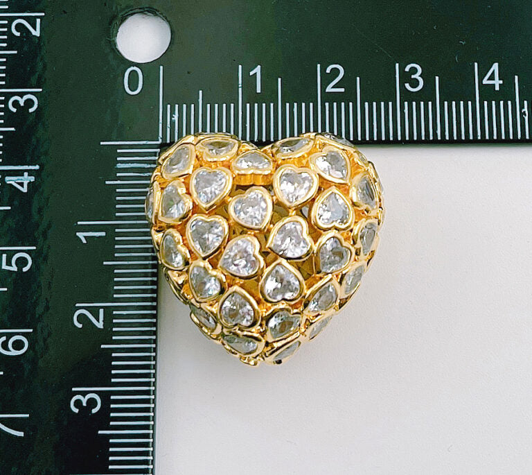 18K Gold Filled Heart Beads, Love Spacer Beads, Heart Beads for Necklace Bracelet for Valentine’s Jewelry Making, 28x26mm, BD085