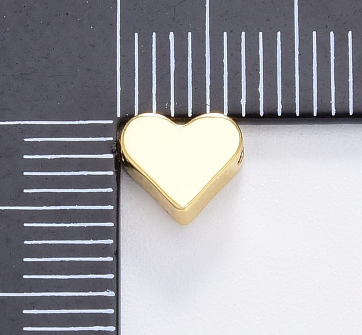 18K Gold Filled Dainty Heart Spacer Bead, Gold Heart Spacer Beads, Brass Spacer Beads, Small Heart Spacers for Bracelet Necklace, BD090