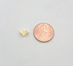 18K Gold Filled Dainty Heart Spacer Bead, Gold Heart Spacer Beads, Brass Spacer Beads, Small Heart Spacers for Bracelet Necklace, BD090