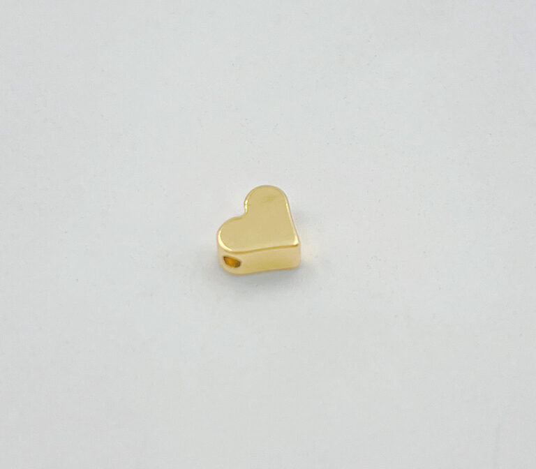 18K Gold Filled Dainty Heart Spacer Bead, Gold Heart Spacer Beads, Brass Spacer Beads, Small Heart Spacers for Bracelet Necklace, BD090