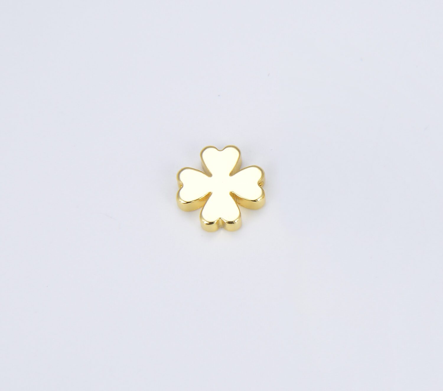 18K Gold Filled Lucky Four Leaf Clover Spacer Beads, Shamrock Spacer Beads, Quatrefoil Bead for Bracelet Necklace Jewelry Making, BD091