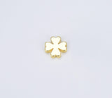 18K Gold Filled Lucky Four Leaf Clover Spacer Beads, Shamrock Spacer Beads, Quatrefoil Bead for Bracelet Necklace Jewelry Making, BD091