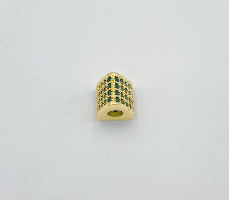 18K Gold Filled Black Diamond CZ Spacer Beads, 3D Triangular Prism Bead, Geometric Spacer Beads for Necklace Bracelet Making Supply, BD093