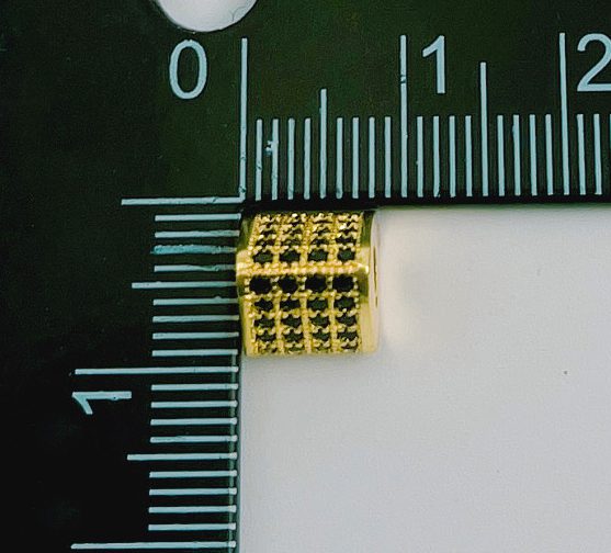 18K Gold Filled Black Diamond CZ Spacer Beads, 3D Triangular Prism Bead, Geometric Spacer Beads for Necklace Bracelet Making Supply, BD093