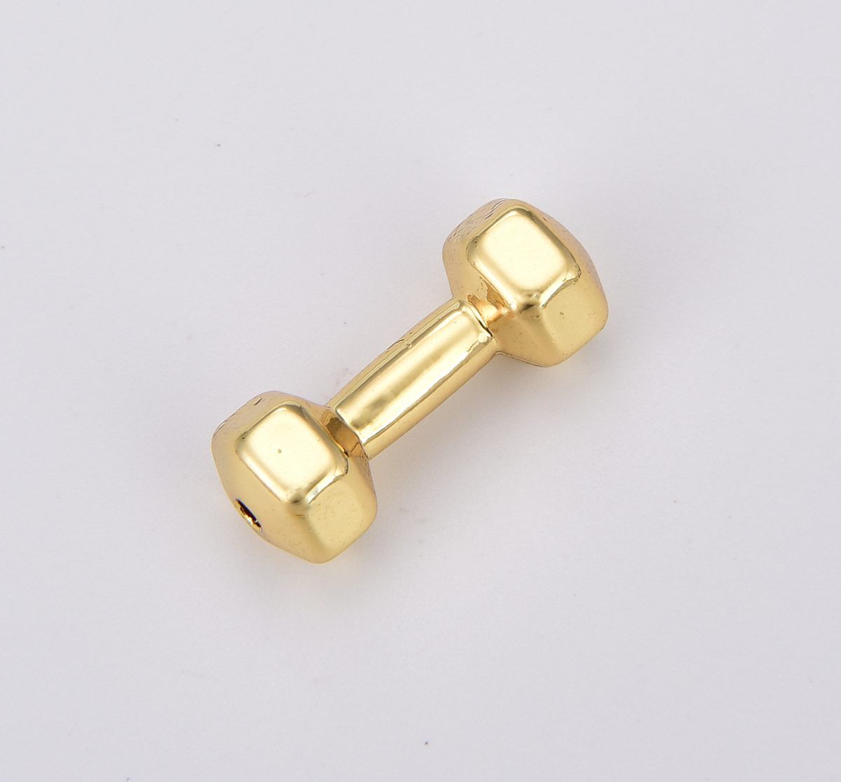 18K Gold Filled Dumbbell Bead, Micro Pave CZ Fitness Dumbbell Connector Beads, Dumbbell Beads for Bracelet Necklace Jewelry Making, BD095