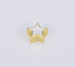 18K Gold Filled Neon Enamel Star Beads, BD098A