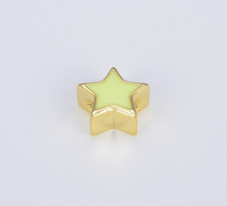 18K Gold Filled Neon Enamel Star Beads, BD098A