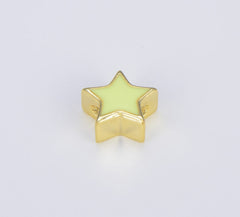 18K Gold Filled Neon Enamel Star Beads, BD098A