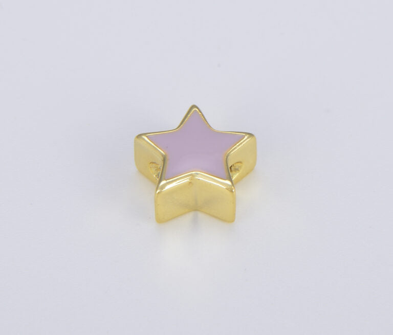 18K Gold Filled Neon Enamel Star Beads, BD098A