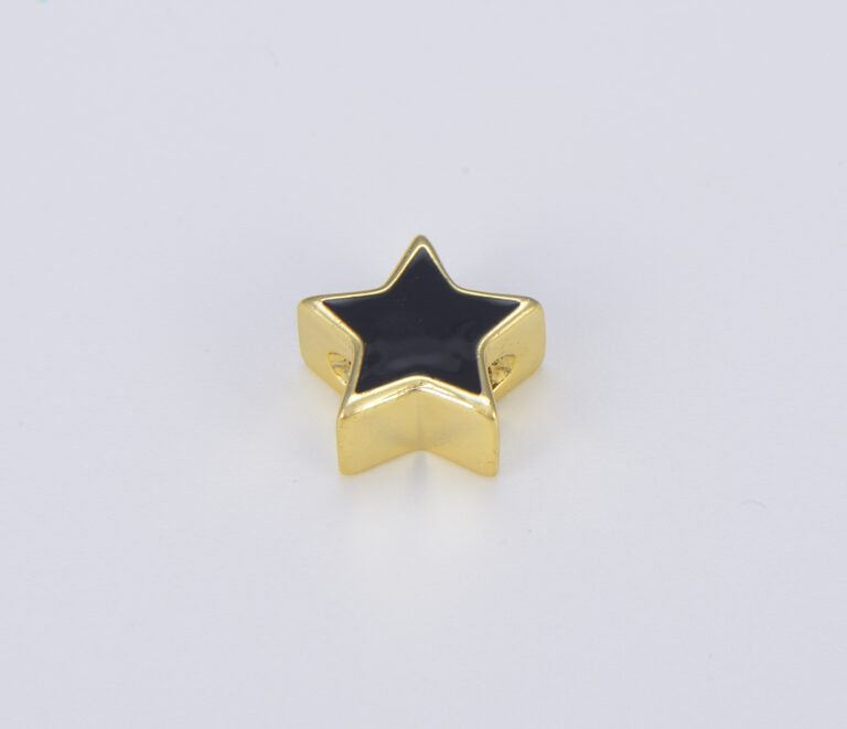 18K Gold Filled Neon Enamel Star Beads, BD098A