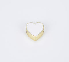 18K Gold Filled Enamel Colorful Heart Spacer Beads, BD100