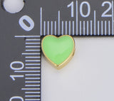18K Gold Filled Enamel Colorful Heart Spacer Beads, Gold Over Brass Pink Turquoise Yellow Enamel Jewelry, Heart Beads for Jewelry Making, BD100A