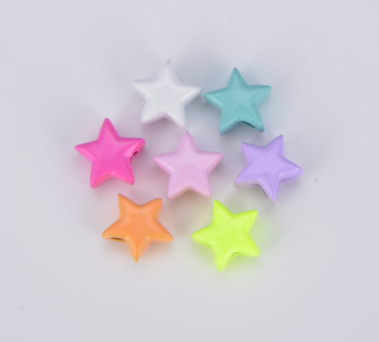 Enamel Colorful Five Point Star Beads, BD102