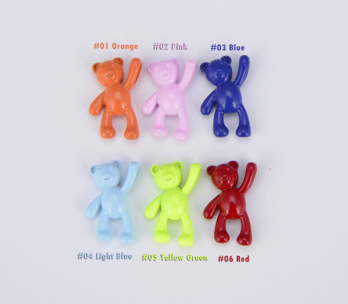 Colorful Enamel Teddy Bear Beads, BD103