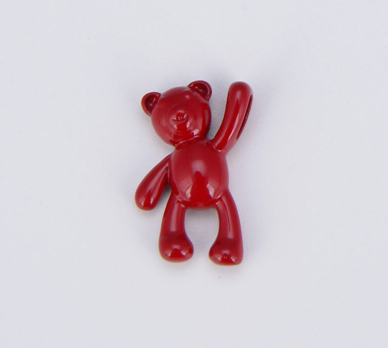 Colorful Enamel Teddy Bear Beads, BD103