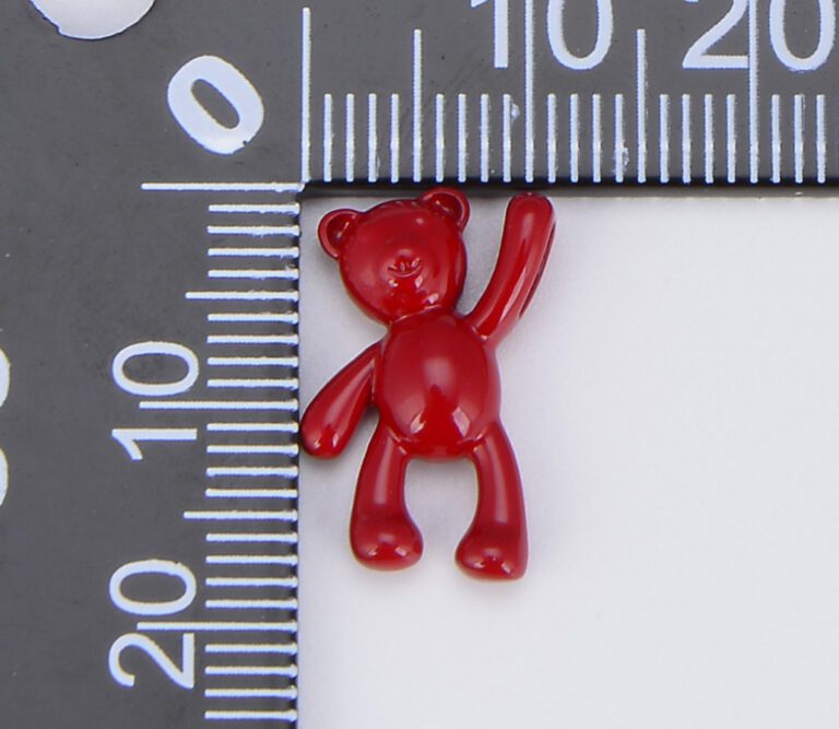 Colorful Enamel Teddy Bear Beads, BD103