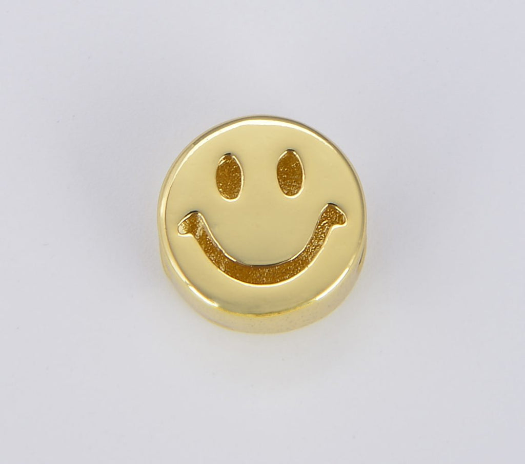 18K Gold Filled Smiley Face Beads, BD104