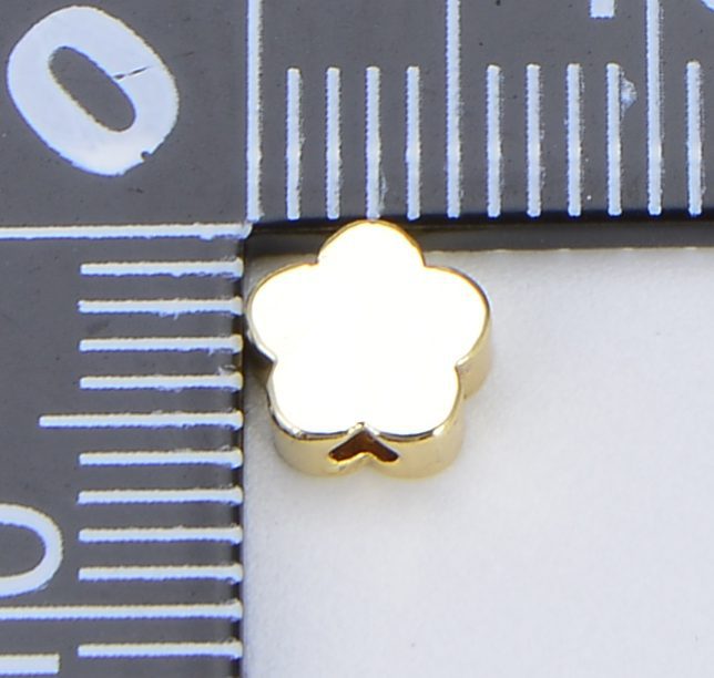 18K Gold Filled Dainty Flower Spacer Beads, BD106