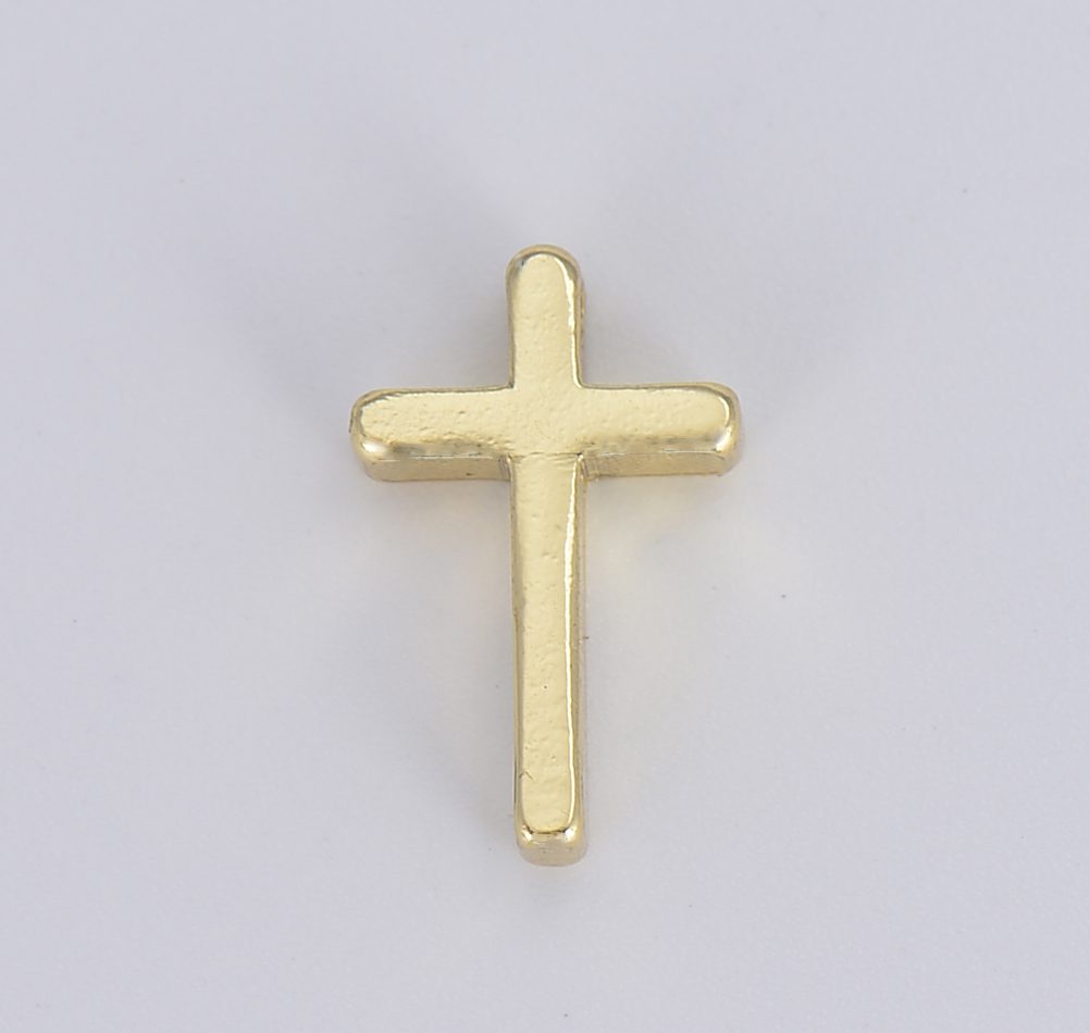 18K Gold Filled Dainty Cross Beads, BD107