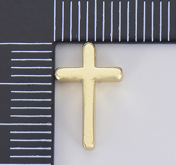 18K Gold Filled Dainty Cross Beads, BD107