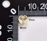 18K Gold Filled Dainty Cubic Zirconia Heart Spacer Bead, Gold Filled Heart Spacer Beads, White CZ Spacer Beads, Small Heart Spacers for Bracelet Necklace, 8x7mm, BD138