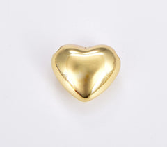 18K Gold Filled Dainty Puffy Heart Spacer Beads, Love Beads, Big Hole Heart Spacers for Bracelet Necklace Jewelry Making Supply, 15x13mm, BD142