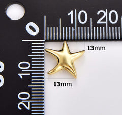 18K Gold Filled Dainty Star Spacer Beads, Star Bead, Big Hole Star Spacer for Bracelet Necklace Supply High Quality Beads, 13x13mm BD143