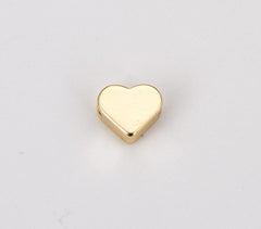 18K Gold Filled Dainty Heart Spacer Beads, Love Heart Beads, Heart Spacer Bracelet Connector for Bracelet Jewelry Making Supply, BD150