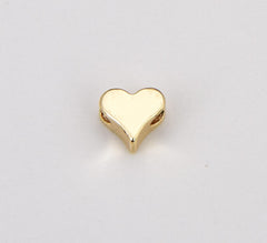 18K Gold Filled Dainty Heart Spacer Beads, Love Heart Beads, Heart Spacer Bracelet Connector for Bracelet Jewelry Making Supply, BD151