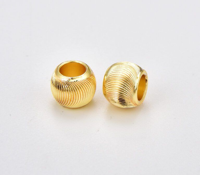 18K Gold Filled 1PC Dainty Round Spacer Bead, 6mm 8mm Spacer Ball Bracelet Connectors for Bracelet Necklace Component, BD152